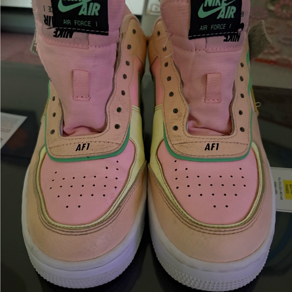 Nike Air Force 1 Pink and Cream Sneakers
